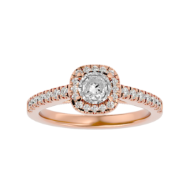 Lab-Grown Diamond Cushion Halo Engagement Ring