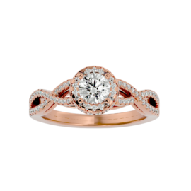 Lab-Grown Diamond Halo Twist Engagement Ring