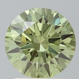 2.12 Carat - FANCY VIVID - GREEN - VS1 - Cut - ROUND