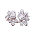 Lab-Grown Diamond Floral Earrings in 18K Gold