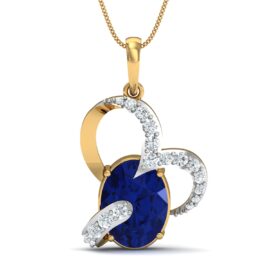 Exquisite Sapphire Lab-Grown Diamond Pendant Necklace