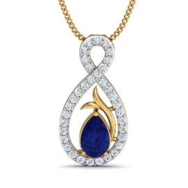 Elegant Sapphire Lab-Grown Diamond Pendant