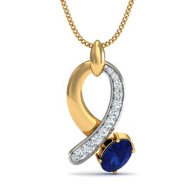 Lab-Grown Sapphire and Diamond Pendant