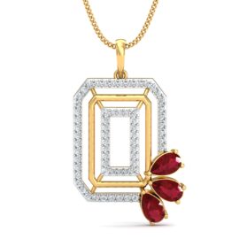 18KT Female Daily Wear 3 Pendent