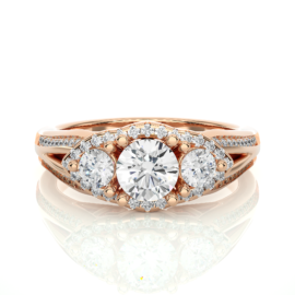18KT Female Three Stone 6 Ring