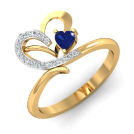 Sapphire Heart Lab-Grown Diamond Ring