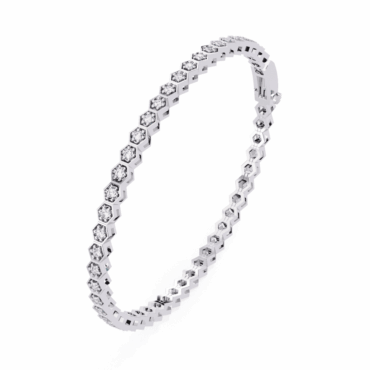 Spey Hexagon <span class="diamond">Round Tennis Bracelet</span>