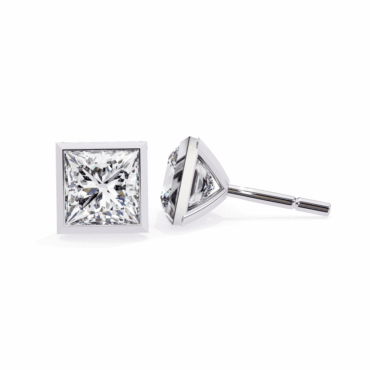 Dunblane Princess <span class="diamond">Bezel Stud 1ct Earrings</span>