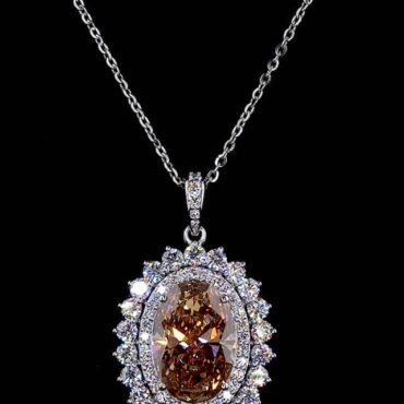 Strontian Halo <span class="diamond">Oval 6ct Pendant</span>