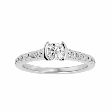 Tain Half<span class="diamond">Bezel Pave 0.50ct Ring</span>