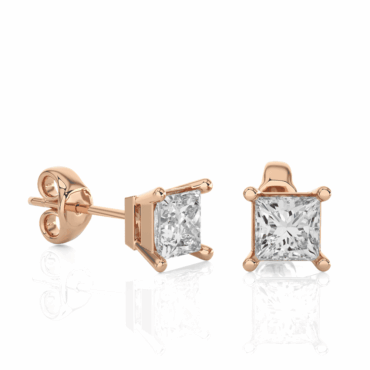 St Cyrus <span class="diamond">Four Prong Solitaire Princess 0.5ct Studs Earrings</span>