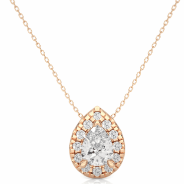 Morvern Solitaire <span class="diamond">Pear With Round Halo 0.6ct Pendant</span>