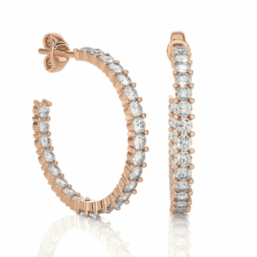 Hoy Huggie <span class="diamond">Round Diamond Earrings</span>