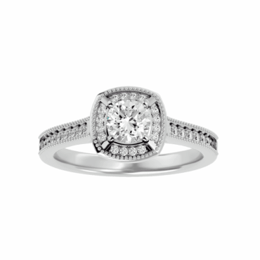 Rannoch Millgrain <span class="diamond">Halo Unique 0.50ct Ring</span>