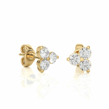 urness Three <span class="diamond">Stone Classic Round Earrings</span>