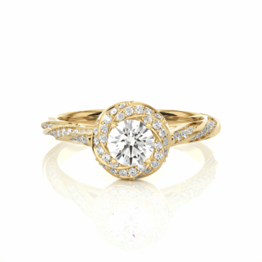 ontrose Twisted <span class="diamond">Bloom Halo 0.5ct Ring</span>