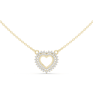 Gold Heart Diamond Pendant Necklace