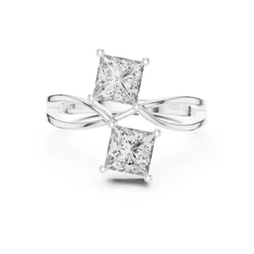 Wood Sage <span class="diamond">Two Stone 0.60ct Ring</span>